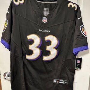 Nike Black NFL Jersey, Baltimore Ravens, #33, Little. NWT, Size Small
